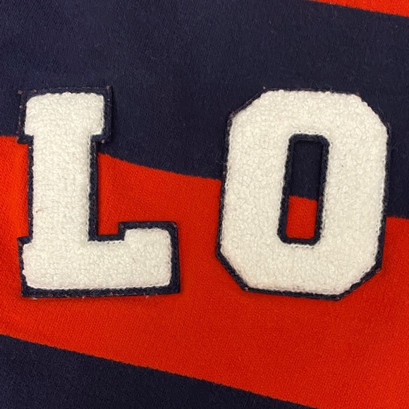 TORY BURCH SPORT Striped Letterman Crew $148 - Picture 6 of 15